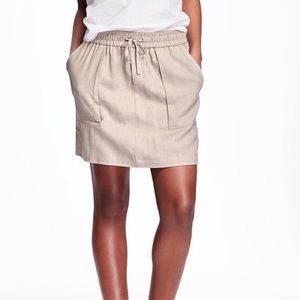 Old Navy tan linen blend mini- skirt